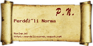 Perdéli Norma névjegykártya